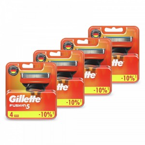 Годовой запас сменных кассет для бритья Gillette Fusion5, 4+4+4+4 (16 шт)