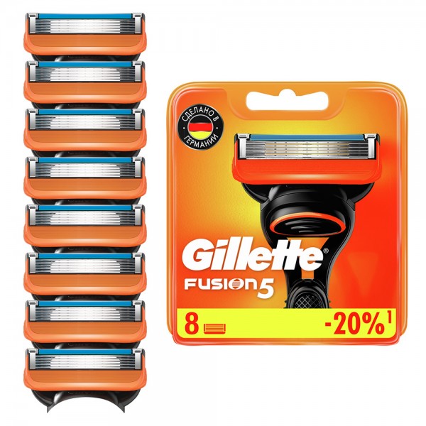 Годовой запас сменных кассет для бритья Gillette Fusion5, 16 шт