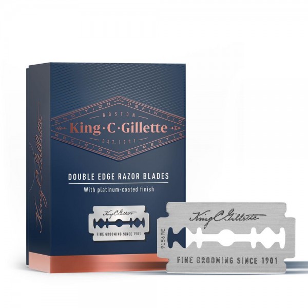 Двусторонние лезвия для бритья King C. Gillette (10 шт.), с платиновым покрытием, 10 шт.