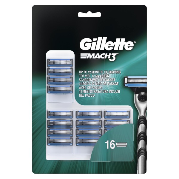 Сменные кассеты для бритья Gillette Mach3, 16 шт