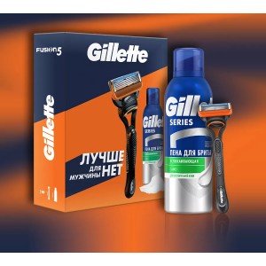 Подарочный набор Gillette Fusion с 1 сменной кассетой и гелем для бритья Алоэ 200мл
