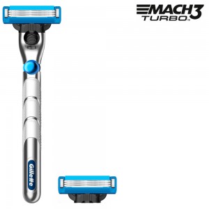 Бритвенный станок Gillette Mach3 Turbo 3D с 2 сменными кассетами
