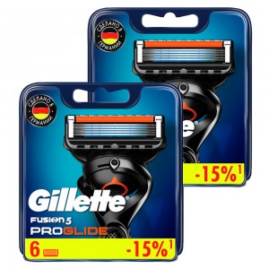 Годовой запас сменных кассет для бритья Gillette Fusion5 ProGlide, 6+6 (12 шт)