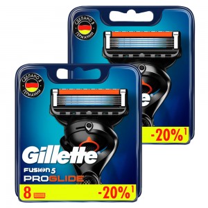 Годовой запас сменных кассет для бритья Gillette Fusion5 ProGlide, 8+8 (16 шт)
