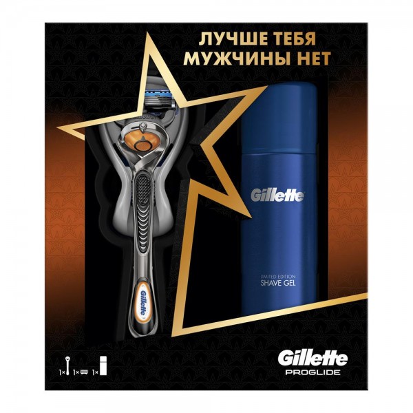 Подарочный набор Gillette Бритва Fusion5 Proglide + гель для бритья Gillette Fusion