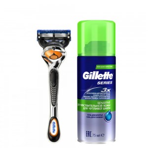 Стартовый набор Gillette Fusion5 ProGlide: бритвенный станок + гель для бритья