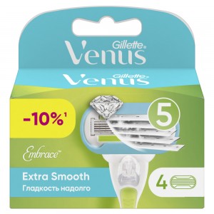 Сменные кассеты для бритвы Gillette Venus Extra Smooth Embrace, 4 шт