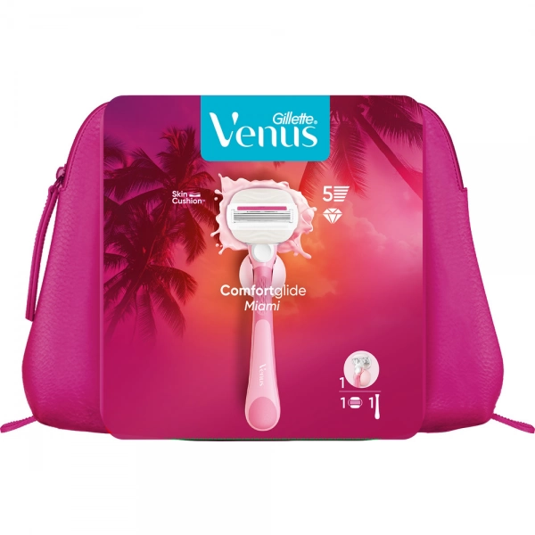 Женская бритва Gillette Venus ComfortGlide Miami со сменной кассетой и косметичкой