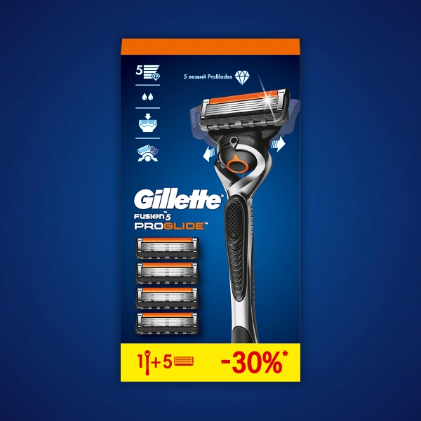 Подарочный набор Gillette Fusion5 ProGlide Flexball Бритвенный станок с 1 кассетой Fusion5 ProGlide Flexball + 4 кассет Fusion5 ProGlide Flexball