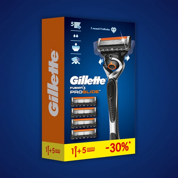 Подарочный набор Gillette Fusion5 ProGlide Flexball Бритвенный станок с 1 кассетой Fusion5 ProGlide Flexball + 4 кассет Fusion5 ProGlide Flexball