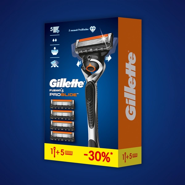 Подарочный набор Gillette Fusion5 ProGlide Flexball Бритвенный станок с 1 кассетой Fusion5 ProGlide Flexball + 4 кассет Fusion5 ProGlide Flexball