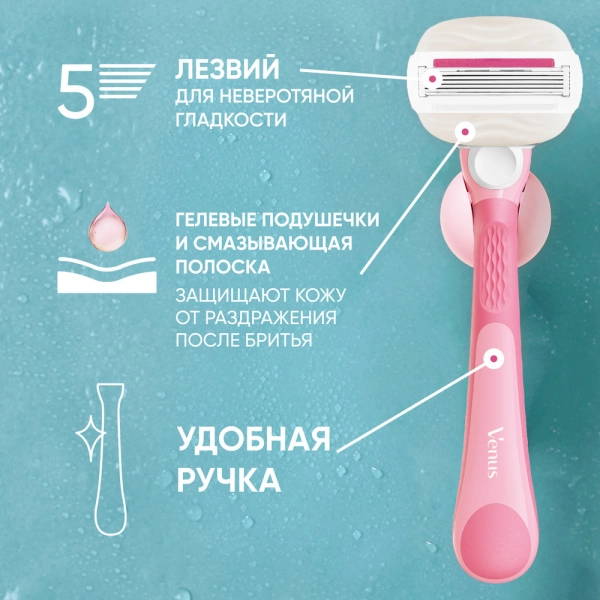 Женская бритва Gillette Venus ComfortGlide Miami со сменной кассетой и держателем для бритвы