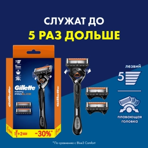 Бритвенный станок Fusion5 ProGlide с 3 сменными кассетами