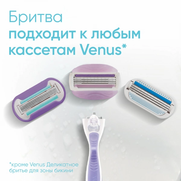 Подарочный набор с женской бритвой Gillette Venus ComfortGlide + 3 кассеты + подставка