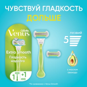 Женская бритва Gillette Venus Extra Smooth Embrace + 2 кассеты