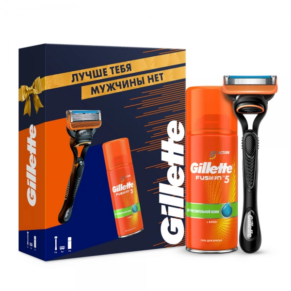 Подарочный набор Gillette Бритва Fusion5 + гель для бритья 75 мл