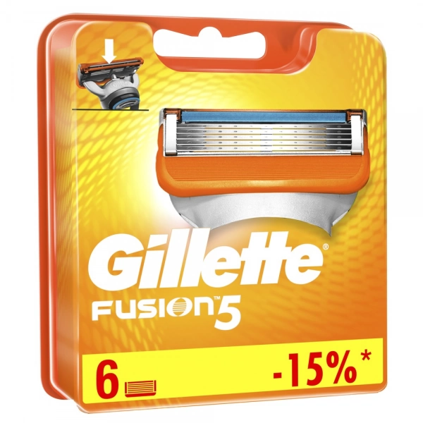 Годовой запас сменных кассет для бритья Gillette Fusion5, 12 шт