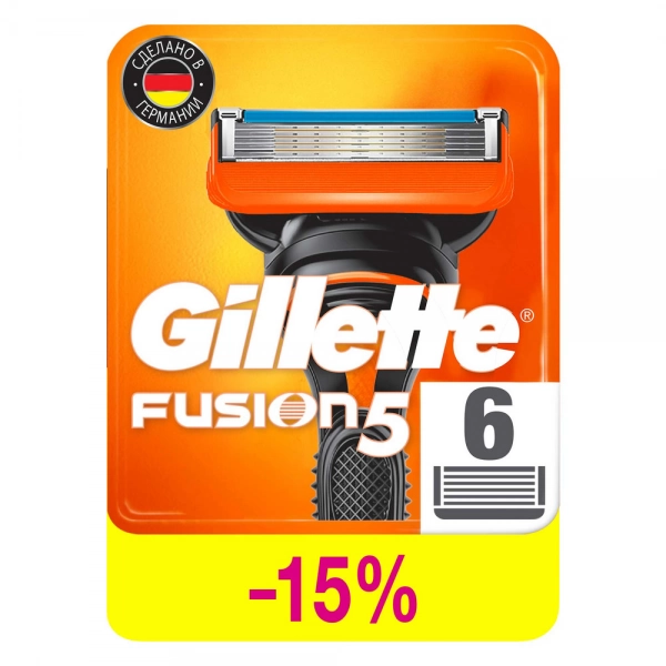 Годовой запас сменных кассет для бритья Gillette Fusion5, 12 шт