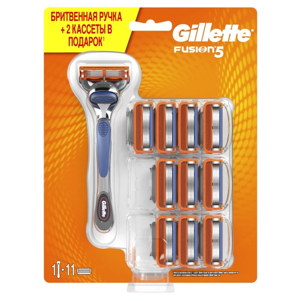 Бритвенный станок Gillette Fusion5 с 11 сменными кассетами