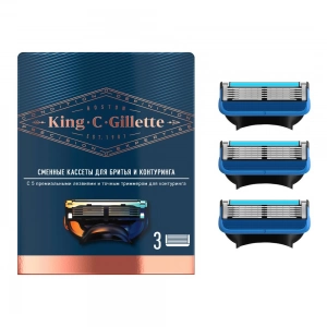 Сменные кассеты для бритья и контуринга King C. Gillette, 3 шт