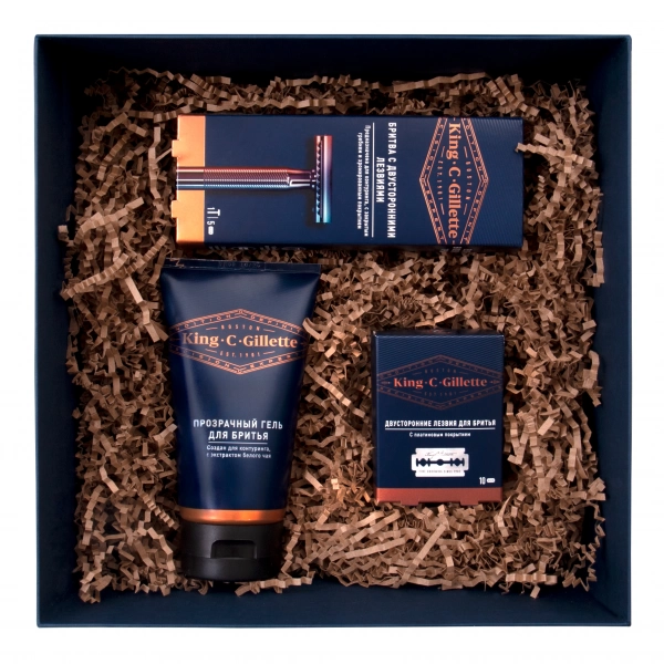 Премиальный набор для бритья King C. Gillette с Т-образным бритвенным станком