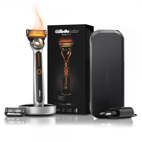 Бритвенный станок Gillette Labs Heated Razor + 2 кассеты + футляр с подзарядкой