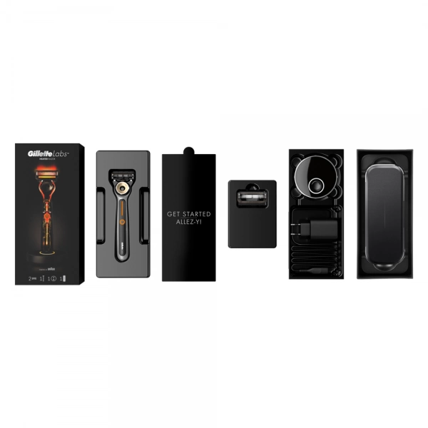 Бритвенный станок Gillette Labs Heated Razor + 2 кассеты + футляр с подзарядкой