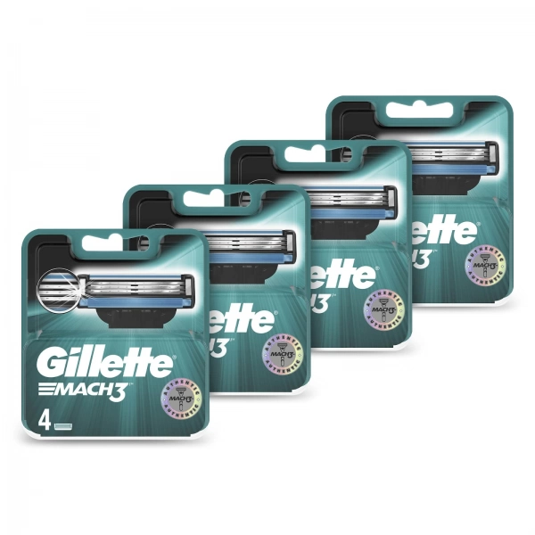 Годовой запас сменных кассет для бритья Gillette Mach3, 16 шт