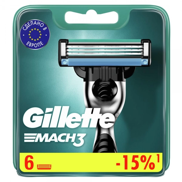 Годовой запас сменных кассет для бритья Gillette Mach3, 12 шт