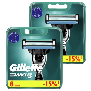 Годовой запас сменных кассет для бритья Gillette Mach3, 12 шт