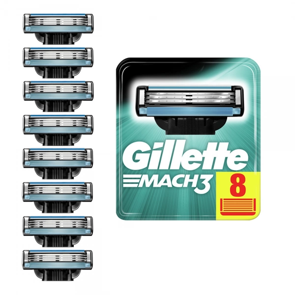 Годовой запас сменных кассет для бритья Gillette Mach3, 16 шт