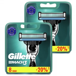 Годовой запас сменных кассет для бритья Gillette Mach3, 16 шт