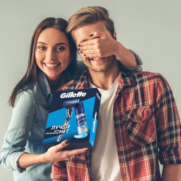 Подарочный набор Gillette Mach3 Turbo с 1 сменной кассетой и гелем для бритья Масло Какао