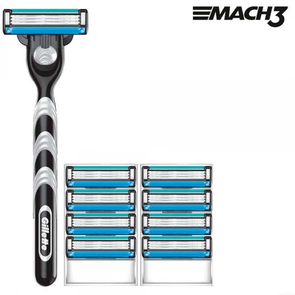 Бритвенный станок Gillette Mach3 + 8 сменных кассет Mach3