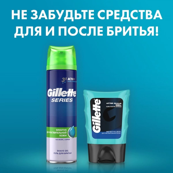 Годовой запас сменных кассет для бритья Gillette Mach3, 16 шт