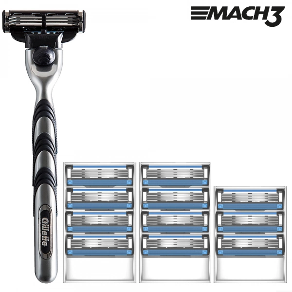 Бритвенный станок GIllette Mach3 с 12 сменными кассетами
