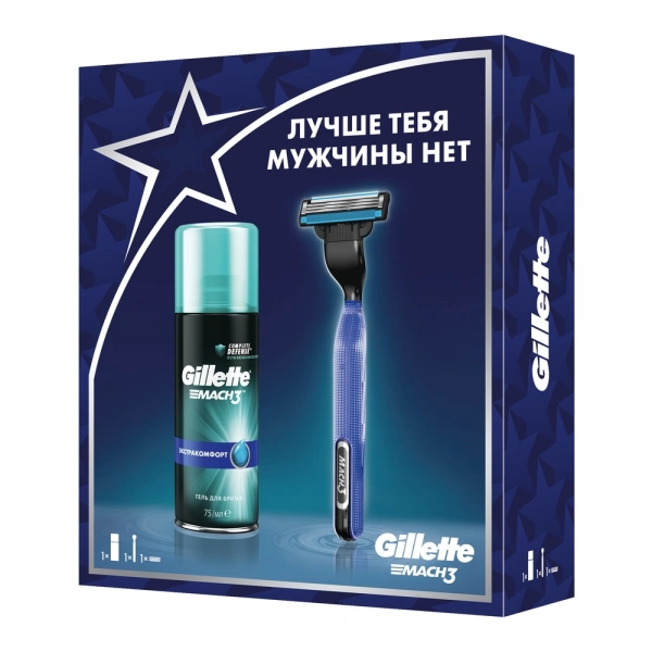Подарочный набор Gillette Mach3 Start с гелем для бритья Gillette Mach3