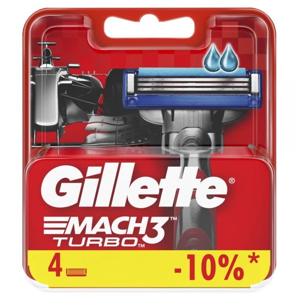 Сменные кассеты для бритья Gillette Mach3 Turbo 3D, 4 шт