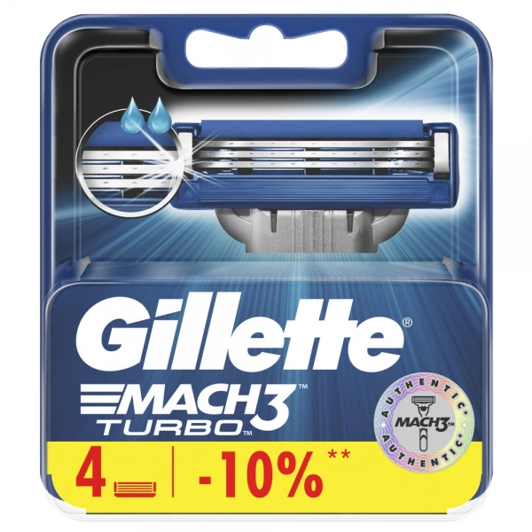 Сменные кассеты для бритья Gillette Mach3 Turbo 3D, 4 шт