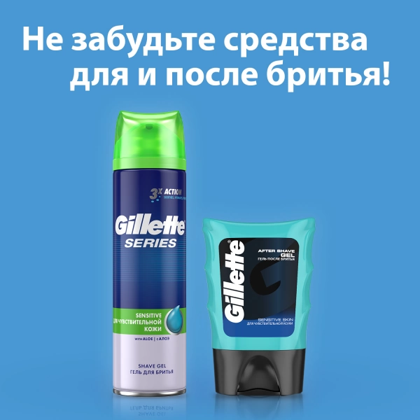 Сменные кассеты для бритья Gillette Mach3 Turbo 3D, 6 шт
