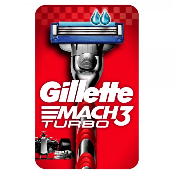 Бритвенный станок GIllette Mach3 Turbo с 2 сменными кассетами