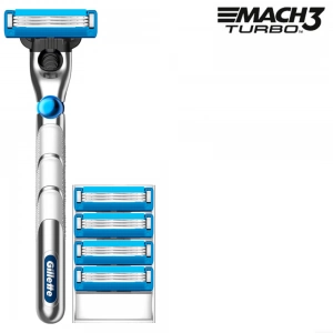 Бритвенный станок Gillette Mach3 Turbo 3D + 4 сменные кассеты Mach3 Turbo 3D