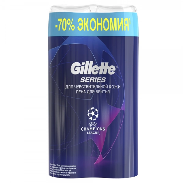 Пена для бритья Gillette Series Sensitive, 2х250 мл