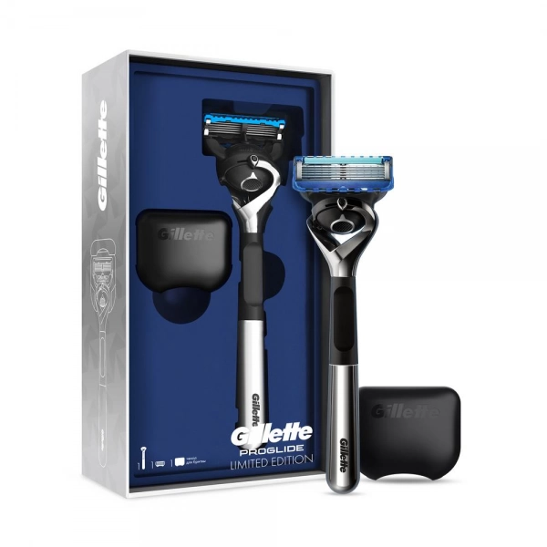 Подарочный набор Gillette Proglide бритва Chrome с 1 кассетой + чехол