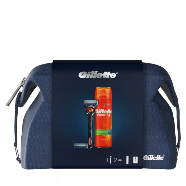 Подарочный набор Gillette Fusion5 ProGlide (бритва+1кас+гель+travel case)