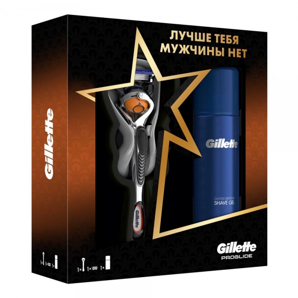 Подарочный набор Gillette Бритва Fusion5 Proglide + гель для бритья Gillette Fusion