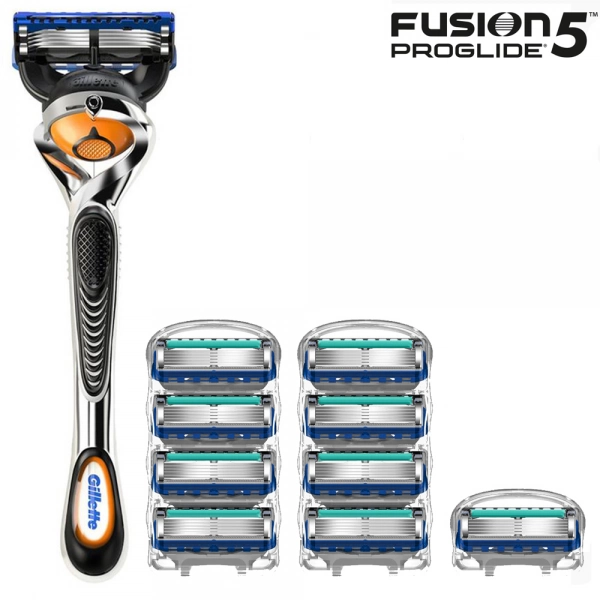 Бритвенный станок Gillette Fusion5 Proglide с 10 сменными кассетами