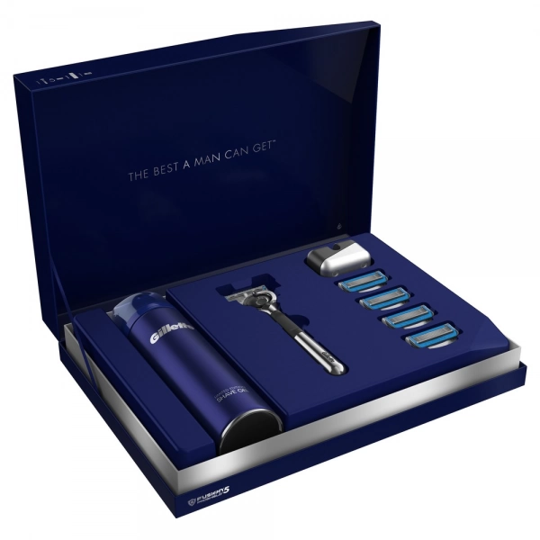 Подарочный набор Gillette Fusion5 ProShield Chill Limited Edition (бритва+4кас+гель+подставка)