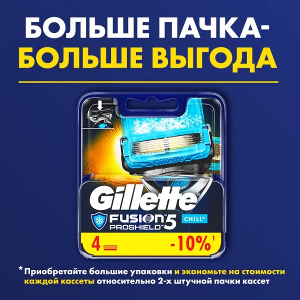 Сменные кассеты для бритья Gillette Fusion5 ProShield Chill, 4 шт 