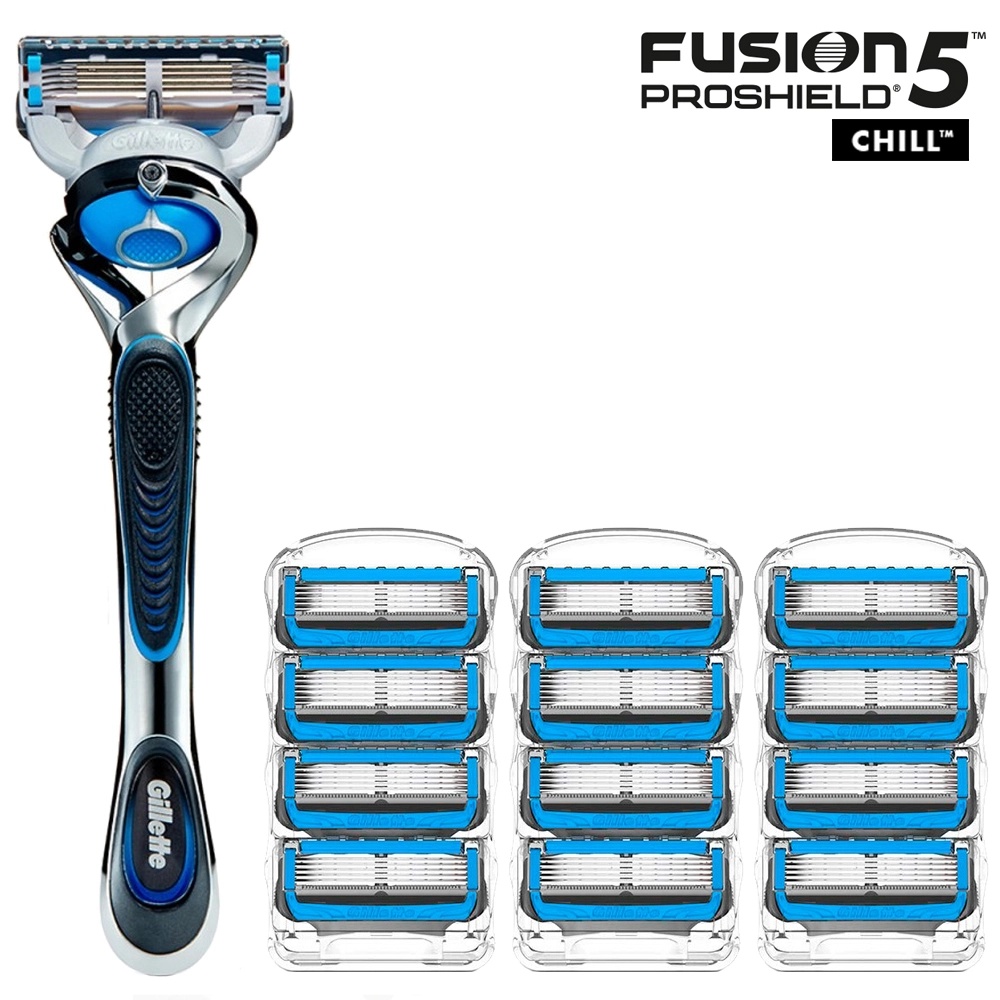 Gillette Fusion 5 Proshield Chill: бритва с FlexBall + 12 сменных